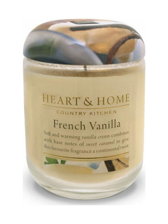 Heart & Home Lumânare Aromată de Soia Borcan cu Aromă Vanilie franceză Bej 340gr 1buc