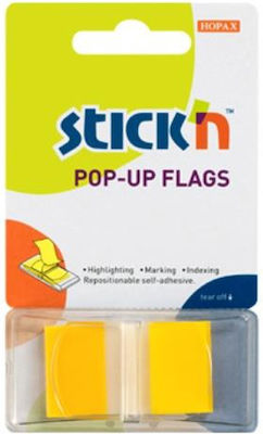 Semne de carte STICK N POP UP 45 x 25cm transparent Galben (set de 50 de coli) - HOPAX