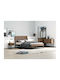 Lydia Wooden Semi-Double Bed Brown For Mattress 120x190cm