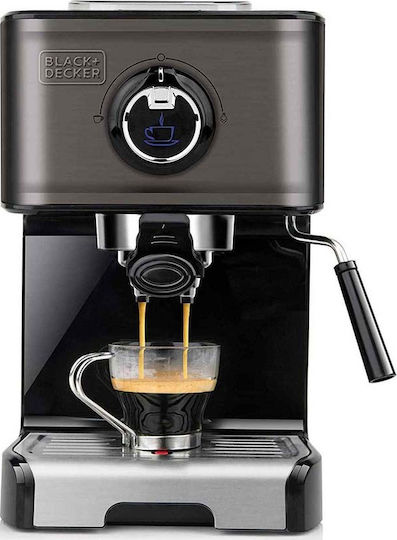 Black & Decker BXCO1200E Μηχανή Espresso 1200W Πίεσης 15bar Γκρι ES9200010B