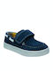Boys Suede Moccasins with Velcro DJROCK Blue