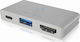 Icy Box USB-C dublu Stație de andocare cu HDMI 4K PD Argintiu (IB-DK4030-2C)