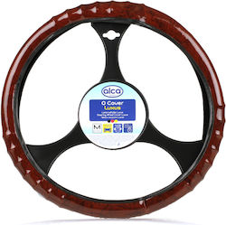 Alca Car Steering Wheel Cover Luxus O-Cover with Diameter 37-39cm Synthetic Brown