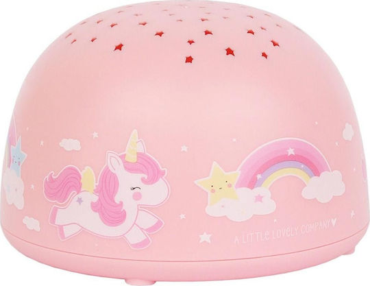 A Little Lovely Company Led Kids Projector Lamp Unicorn with Star Projection Pink 14x14x9εκ.