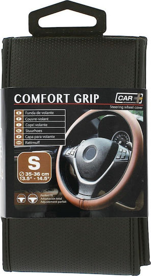 Car+ Car Steering Wheel Cover Comfort Grip with Diameter 35-36cm made of Leatherette Black