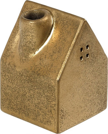 Espiel Christmas Ceramic Gold Candlestick 11.5x8cm