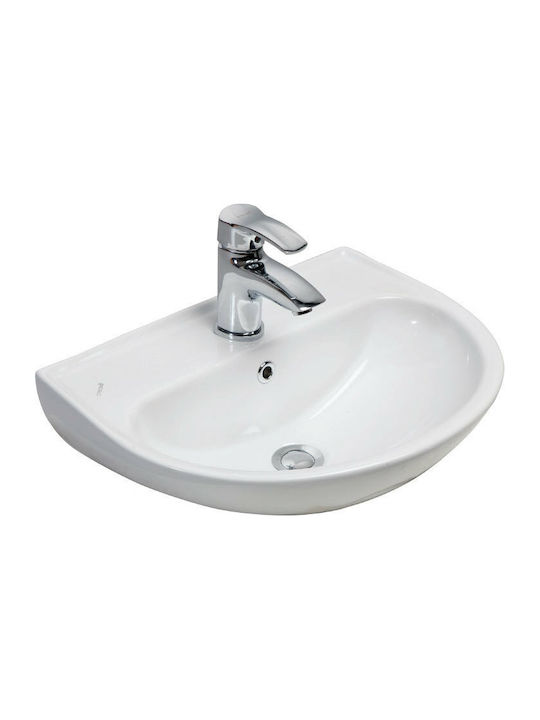 Creavit Apollo Wall Mounted Wall-mounted Sink Porcelain 55x45x19.3cm White