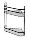 Estia Corner Wall Mounted Bathroom Shelf Metallic with 2 Shelves 20.2x20.2x31.7cm