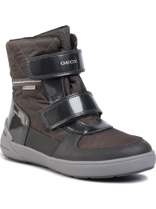 Kids Snow Boots with Hoop & Loop Closure Grey