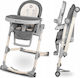 Lionelo Cora Foldable Highchair with Metal Frame & Leatherette Seat Gray