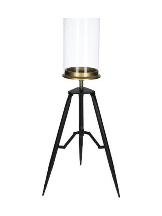 JK Home Decoration Κηροπήγιο Μεταλλικό σε Μαύρο Χρώμα