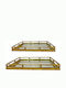 Art et Lumiere Metallic Rectangular Decorative Tray Metal Tray with mirror S/2 42x33x8 - 48x37x8cm with Mirror 2pcs