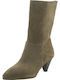 Sante Suede Women's Ankle Boots with Medium Heel Beige