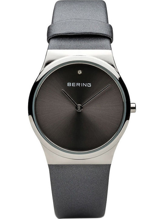 Bering Time Ceas Clasic pentru Bărbați de 30mm cu Mecanism Baterie și Curea din Piele Neagră