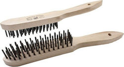 Luckhaus Steel Wire Brush 6 Rows with Wooden Handle Hand Work Broom 30-470006