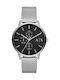 Armani Exchange Cayde Battery Watch with Metal Bracelet Silver