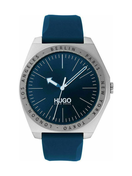 Hugo Boss Act Watch Battery with Blue Rubber Strap