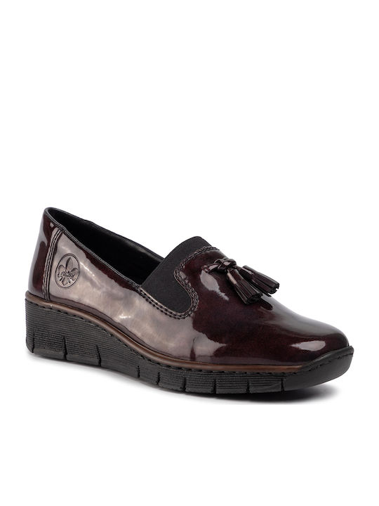 Rieker Patent Leather Women's Moccasins in Burg...