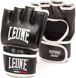 Leone Contact Synthetic Leather MMA Gloves Black Leone Contact Synthetic Leather MMA Gloves Black