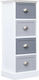 Drawers Storage Made of Wood with 4 Drawers Grey / White L35xW30xH90cm