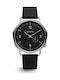 Komono Orson Watch Battery with Black Leather Strap