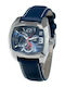 Chronotech Men's Watch 40mm Battery with Blue Leather Strap