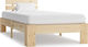 Single Wooden Beige Bed for Mattress 100x200cm
