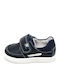 Pantofi copii din piele cu velcro Albastru marin