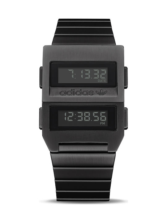 Adidas Archive M3 Ψηφιακό Ρολόι Μπαταρίας με Μεταλλικό Μπρασελέ σε Μαύρο χρώμα