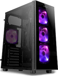 Antec NX210 Jocuri Turnul Midi Cutie de calculator cu fereastră laterală și iluminare RGB Negru