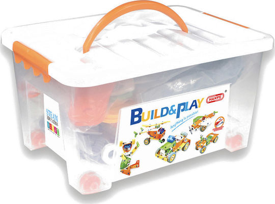 Hanye Παιχνίδι Κατασκευών Πλαστικό Build & Play Βαλιτσάκι Κατασκευών με Ελικόπτερα, Αεροπλάνα, Αυτοκίνητα (10 μοντέλα)