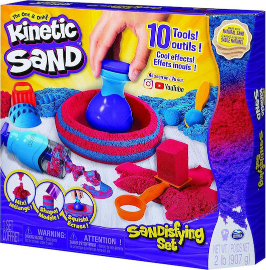 Spin Master Построителна игра с пясък Kinetic Sand Sandisfying Set за деца на възраст 3++ години