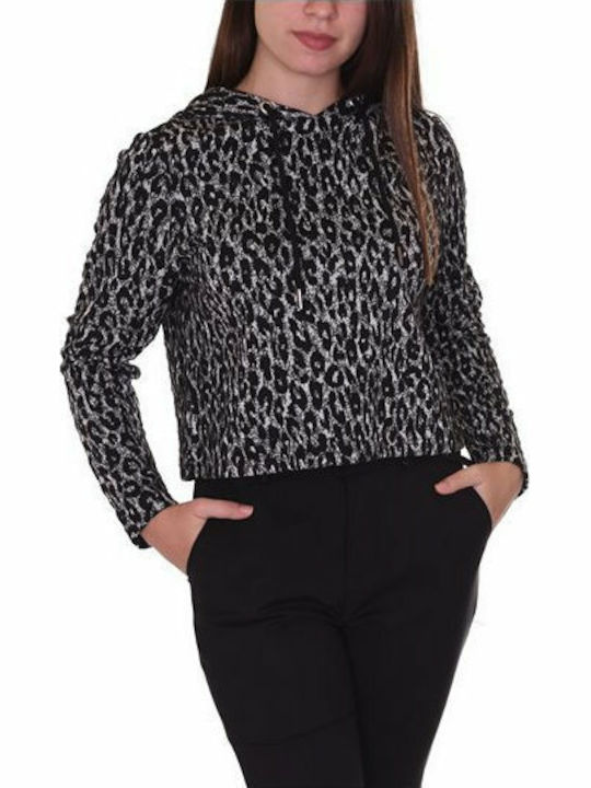 Only Damen Bluse Langärmelig Tierdruck Schwarz