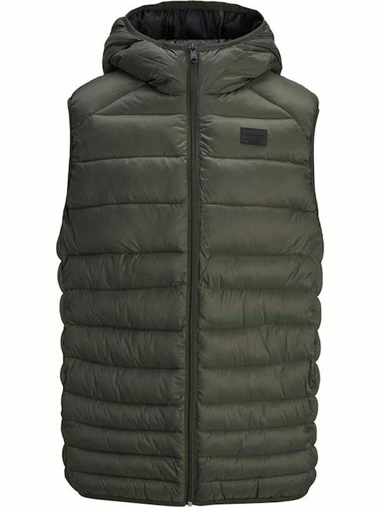 Sleeveless Jacket Puffer Forest Night Green