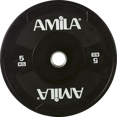 Amila Black Δίσκος Ολυμπιακού Τύπου Λαστιχένιος 1 x 5kg Φ50mm