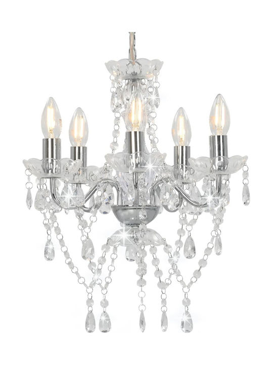 vidaXL Chandelier Candlestick 5xE14 Silver 281601