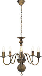 vidaXL Chandelier With Candlesticks Bronze