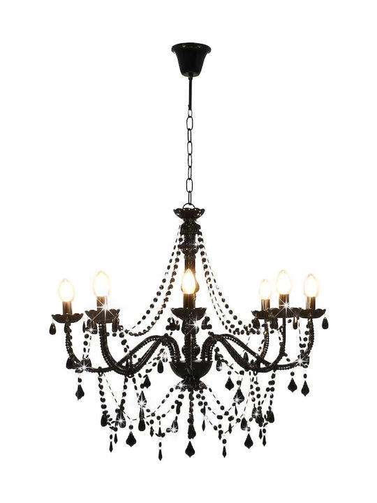 vidaXL Chandelier Candlestick 8xE14 Black 281605