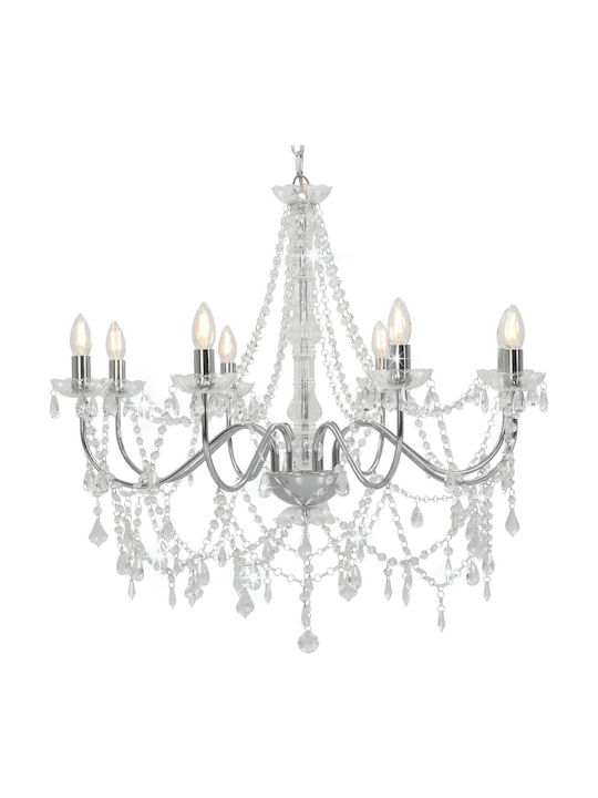 vidaXL Chandelier Candlestick 8xE14 Silver 281606