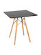 Square Table Kitchen Wooden Black 70x70x75.5cm