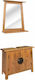 vidaXL Countertop without Sink with Mirror L60xW30xH60cm Natural