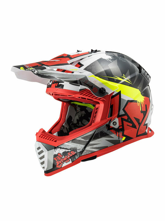 LS2 Fast Evo MX437 Crusher Motocross Helmet ECE 22.05 1150gr Black/Red