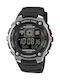 Casio Digital Watch Battery with Black Rubber Strap