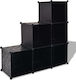 Plastic Shoe Organizer with 3 Shelves Black 110x37x110cm