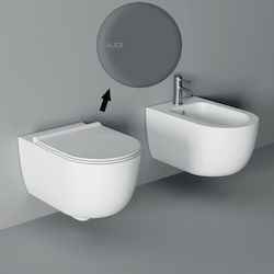 Alice Ceramica Unica 55 Λεκάνη Κρεμαστή με Κάλυμμα Soft Close Anthracite