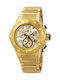 Invicta Speedway Herrenuhr 52mm Chronograph Batterie mit Gold Metallarmband