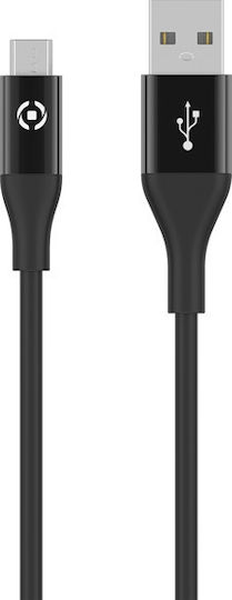 Celly Regular USB 2.0 to micro USB Cable Μαύρο 1.5m (USBMICROCOLORBK)