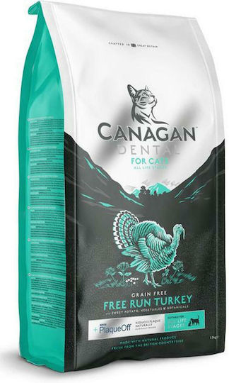 Canagan Dental Free-run Turkey Dry Food Grain-Free for Adult Cats with Turkey 1.5kg