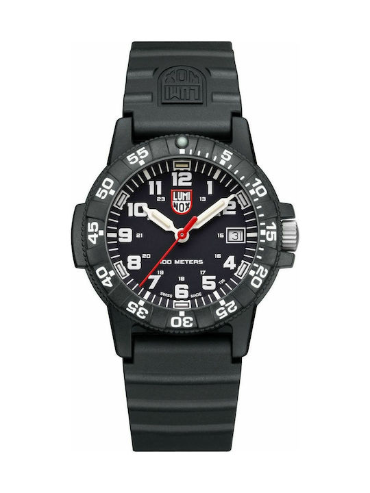Luminox Sea Turtle Watch Battery with Black Rubber Strap