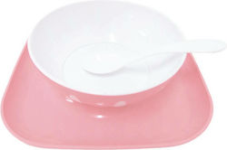 Just Baby Feeding Set Σερβίτσιο Φαγητού made of Plastic Pink 3pcs